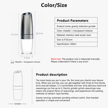 Load image into Gallery viewer, Automatic Salt Pepper Grinder