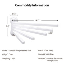 Load image into Gallery viewer, Towel Rack with 5 Arms Wall Mounted