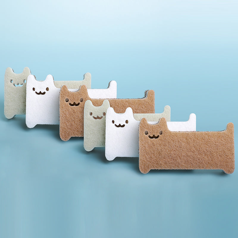 Cat Shape Kitchen Sponge Set (6Pack)